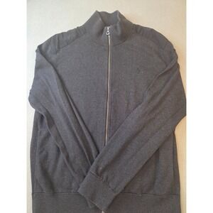 Polo Ralph Lauren Full Zip Jacket Charcoal Gray Nylon Panels Men's (No Size Tag)